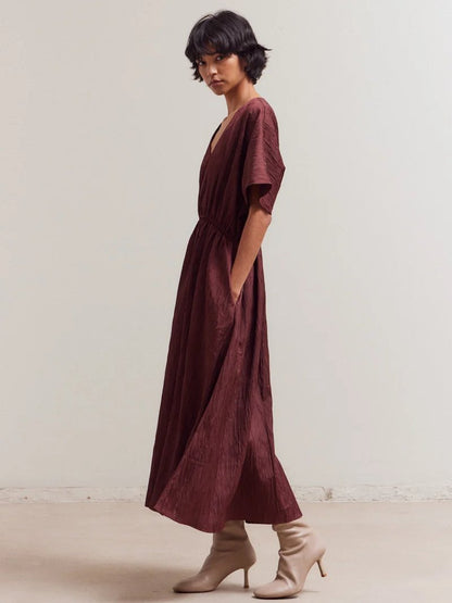 GRADE & GATHER KELLY BAT WING SHORT SLEEVE DRESS PORT 