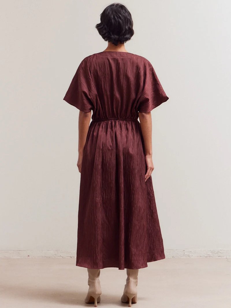 GRADE & GATHER KELLY BAT WING SHORT SLEEVE DRESS PORT 