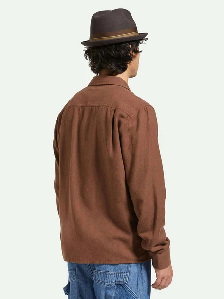 BRIXTON HASTING LW FLANNEL PINECONE BROWN 