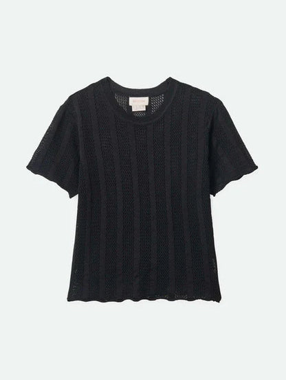 BRIXTON SHEER KNIT TOP S/S BLACK 