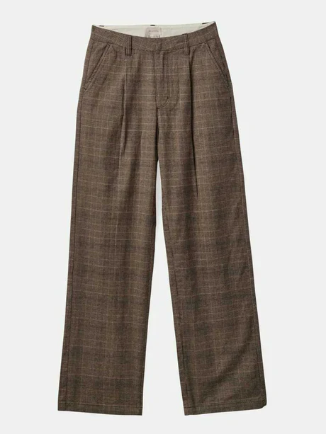 BRIXTON LUDLOW TROUSER PANT BROWN/CREAM HOUNDSTOOTH