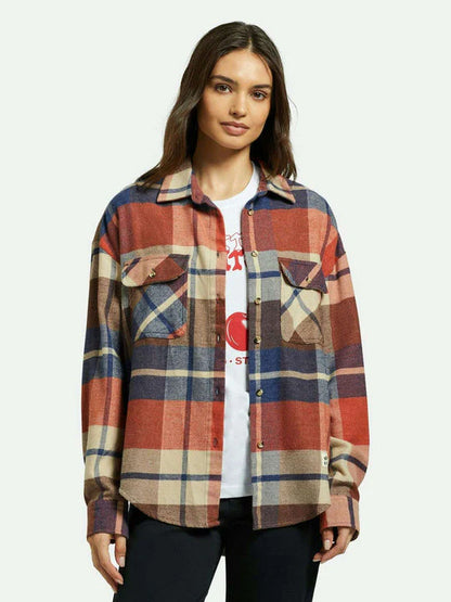 BRIXTON BOWERY CLASSIC FLANNEL NAVY/RED