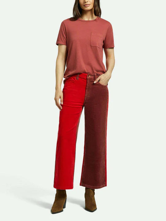 BRIXTON MARGO CROPPED 5 POCKET PANT RED CORD