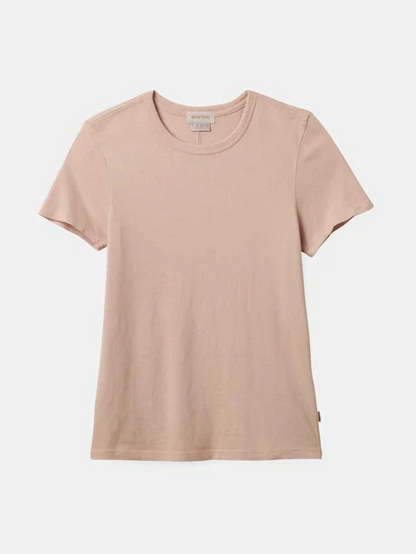 BRIXTON CAREFREE ORGANIC SLIM CREW TEE DUSTY PINK 