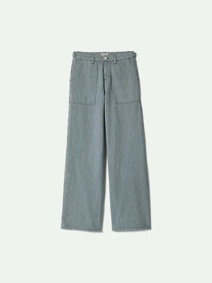 BRIXTON JANE UTILITY WIDE LEG PANT OFF WHITE/INDIGO 