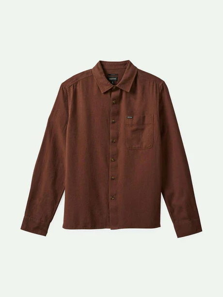 BRIXTON HASTING LW FLANNEL PINECONE BROWN 