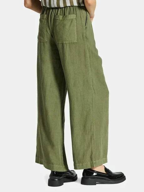 BRIXTON VINTAGE LINEN WIDE LEG PANT SEA KELP