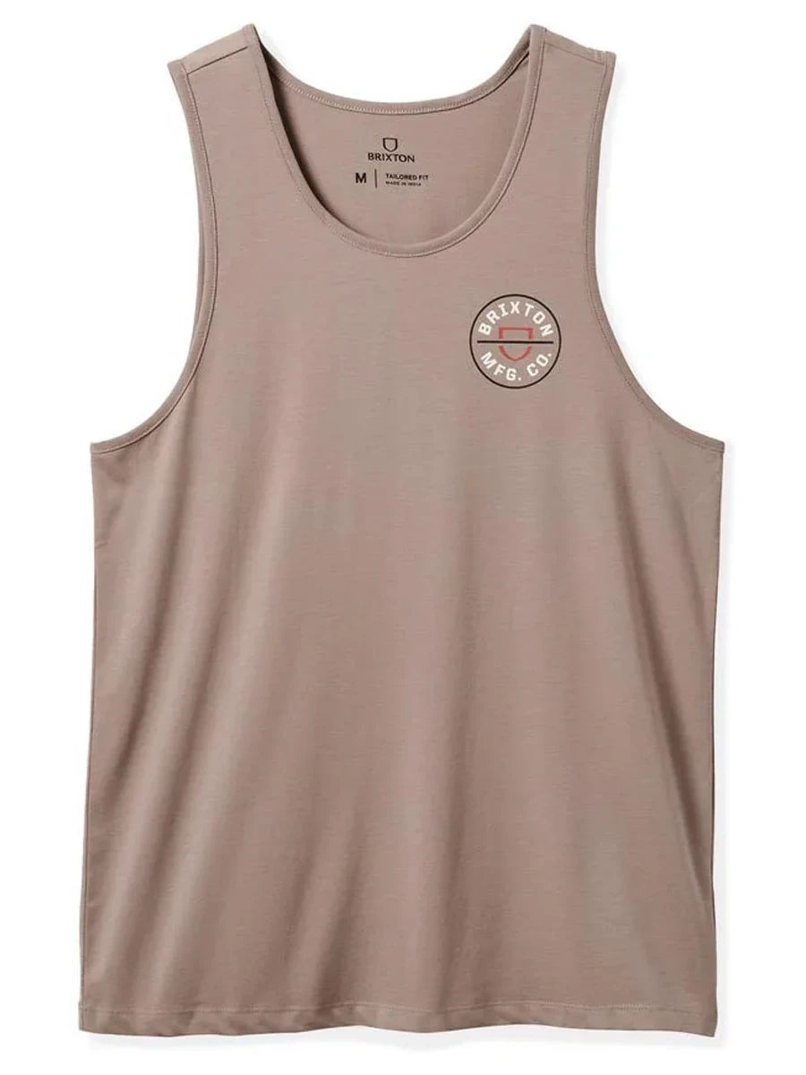 BRIXTON CREST TANK TOP CINDER GREY/OFF WHITE