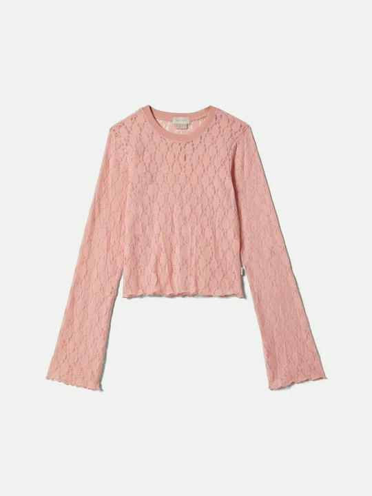 BRIXTON DOLLY SLIM L/S KNIT TOP MELLOW ROSE