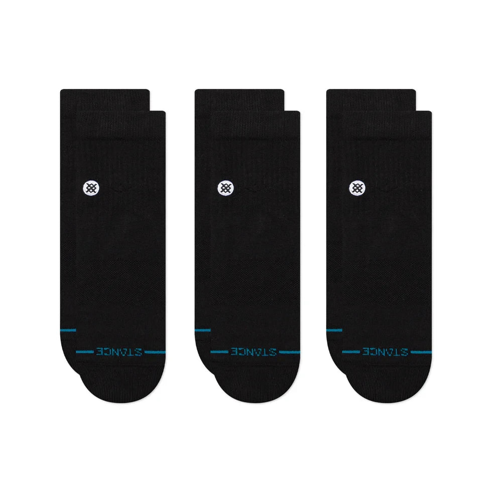 ICON QUARTER 3 PACK SOCKS