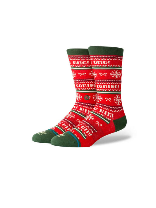 STANCE X ELF I KNOW HIM CREW SOCKS RED