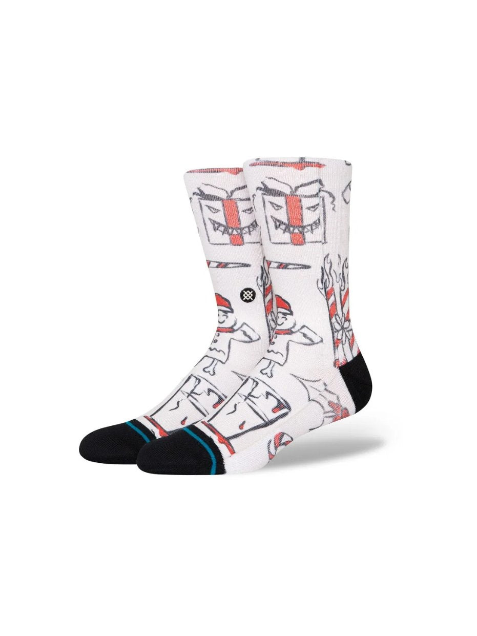 STANCE ANGRY HOLIDAYZ POLY CREW SOCKS OFF WHITE