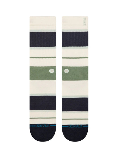 STANCE STRIPED DELIGHT CREW SOCKS CANVAS 