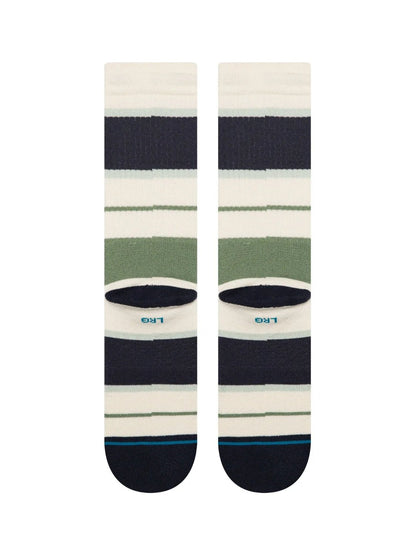 STANCE STRIPED DELIGHT CREW SOCKS CANVAS 