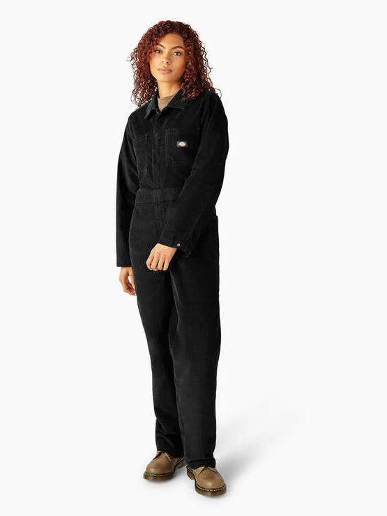 DICKIES CORDUROY L/S COVERALLS BLACK 