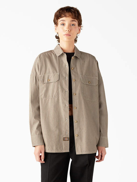 DICKIES FLORENCE BUTTON-UP SHIRT MUSHROOM 