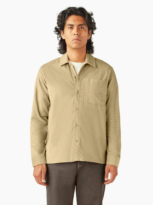 DICKIES CORDUROY LONG SLEEVE SHIRT KHAKI