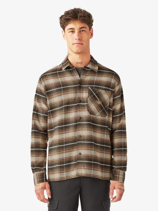 DICKIES FOREST CHECK SHIRT MUSHROOM