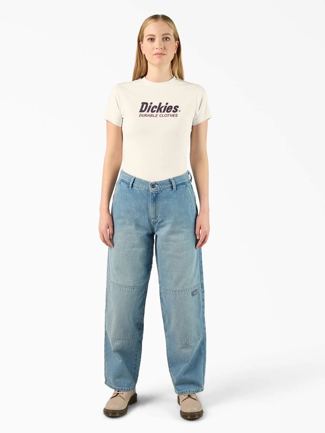 DICKIES LOOSE FIT DOUBLE KNEE JEANS LIGHT DENIM