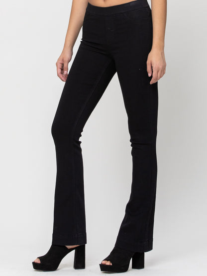 CELLO MID RISE FLARE JEGGING BLACK 