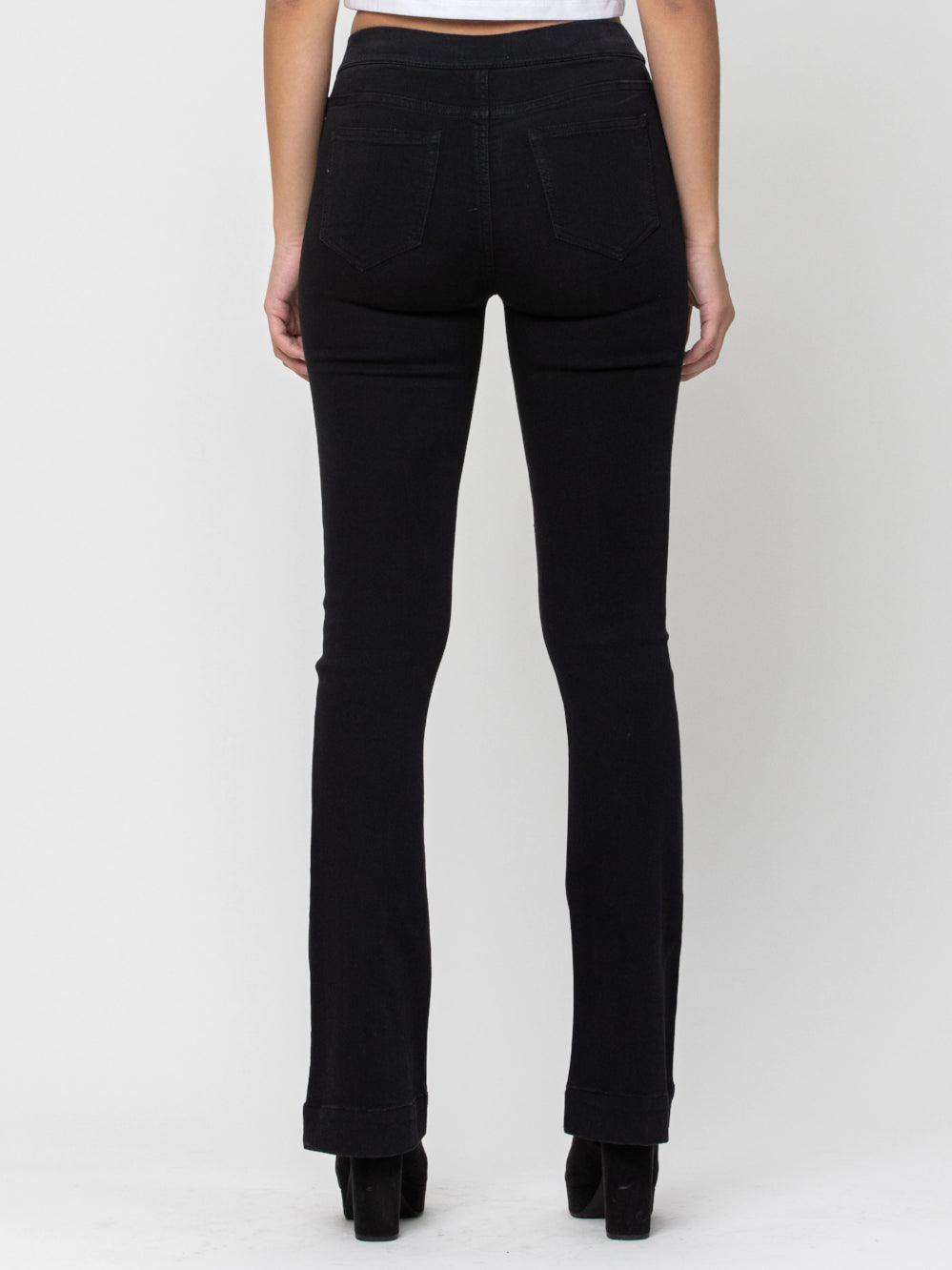 CELLO MID RISE FLARE JEGGING BLACK 