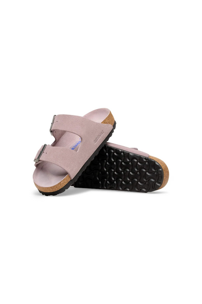 BIRKENSTOCK ARIZONA SOFT FOOTBED SUEDE LEATHER FADED PURPLE TONAL 