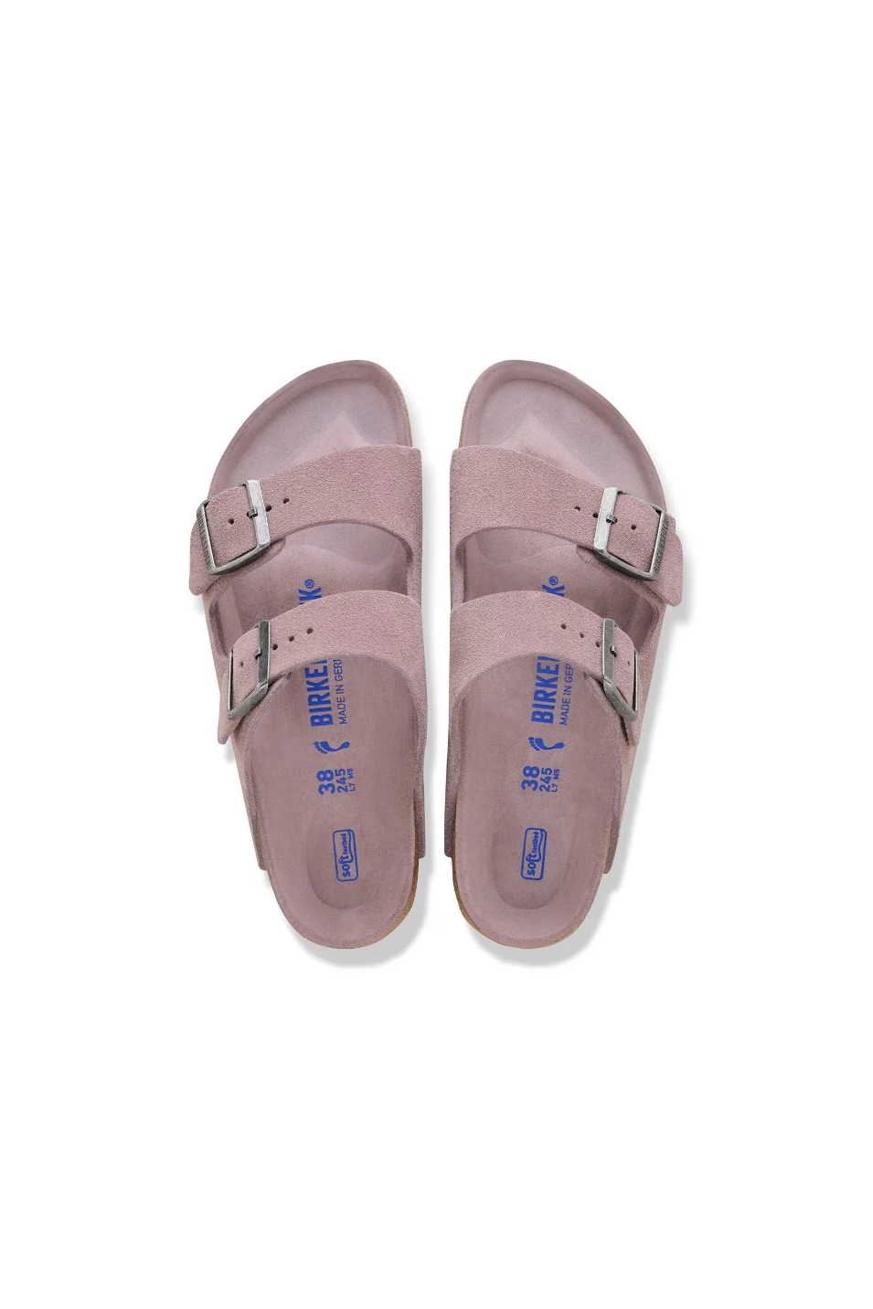 BIRKENSTOCK ARIZONA SOFT FOOTBED SUEDE LEATHER FADED PURPLE TONAL 