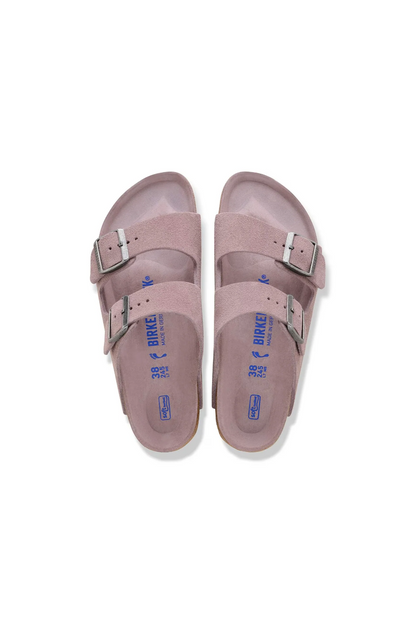 BIRKENSTOCK ARIZONA SOFT FOOTBED SUEDE LEATHER FADED PURPLE TONAL 