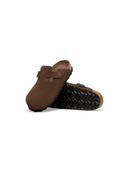 BIRKENSTOCK BOSTON SOFT FOOTBED SUEDE LEATHER MENS CARAFE