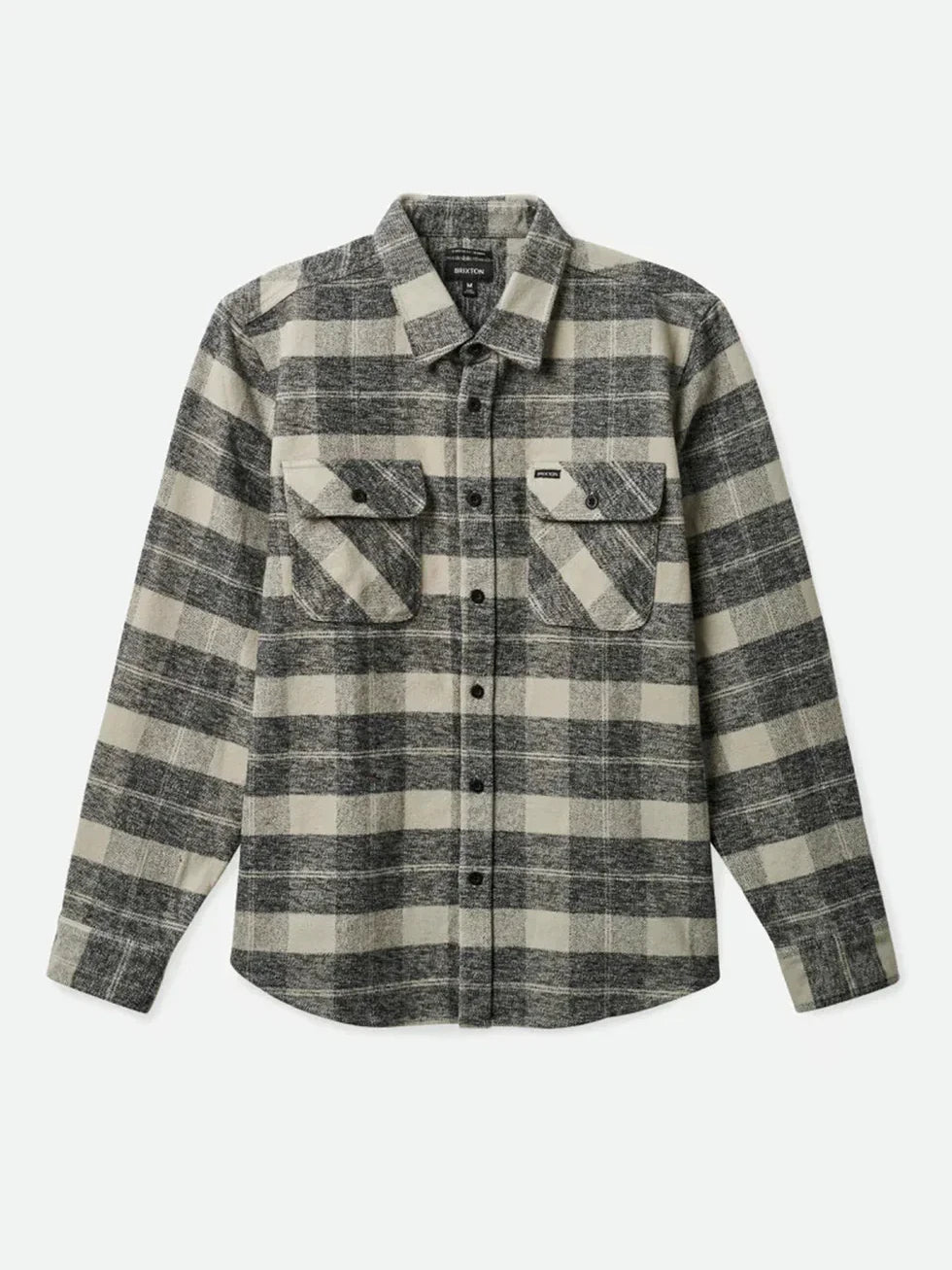 BRIXTON BOWERY HEAVY WEIGHT FLANNEL BLACK/CHCARCOAL 