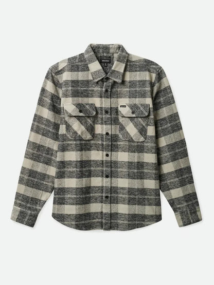 BRIXTON BOWERY HEAVY WEIGHT FLANNEL BLACK/CHCARCOAL 
