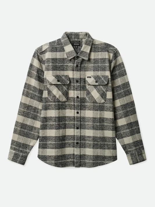 BRIXTON BOWERY HEAVY WEIGHT FLANNEL BLACK/CHCARCOAL 