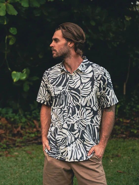 ROARK BLESS UP BREATHABLE STRETCH SHIRT BLACK MONSTERA 