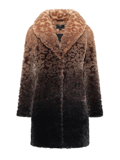 UNREAL FUR BOHO COAT OMBRE LEOPARD