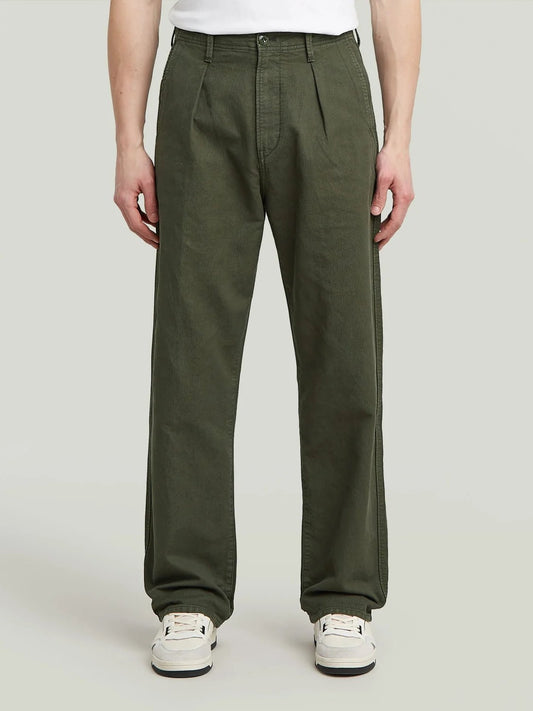 G-STAR PLEATED CHINO RELAXED ASFALT GD
