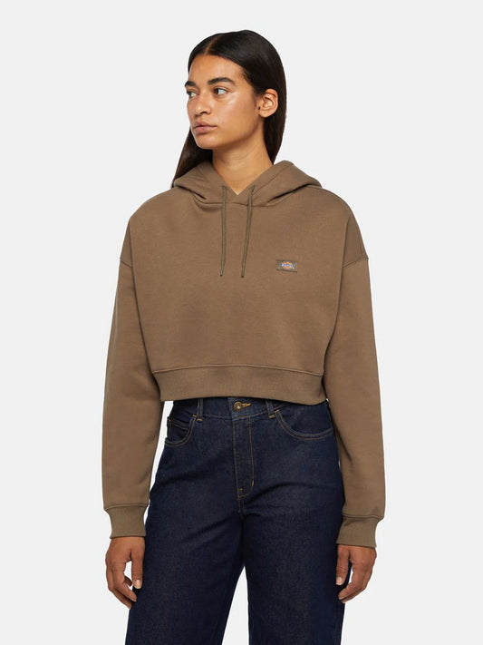 DICKIES OAKPORT CROPPED HOODIE MUSHROOM 