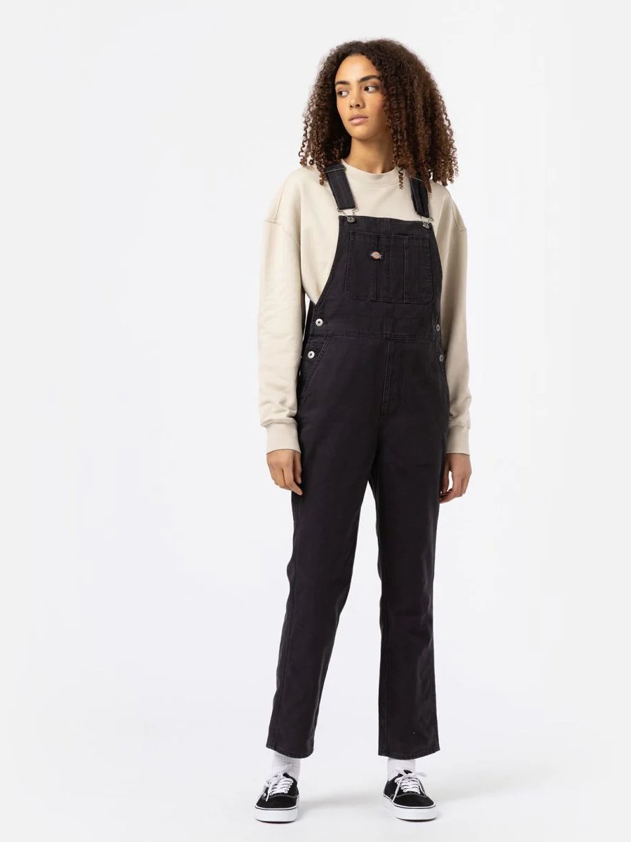 DICKIES DUCK CANVAS CLASSIC BIB OVERALL STONEWASHED BLACK 