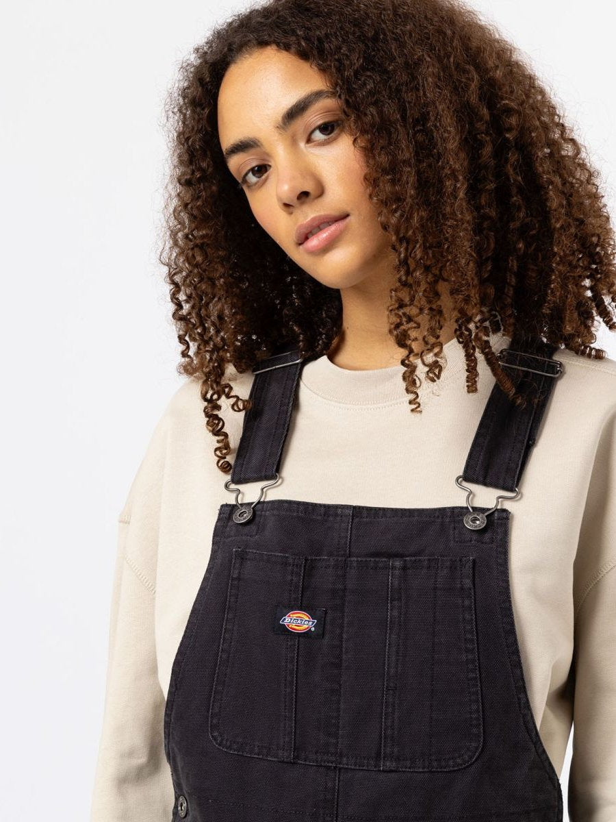 DICKIES DUCK CANVAS CLASSIC BIB OVERALL STONEWASHED BLACK