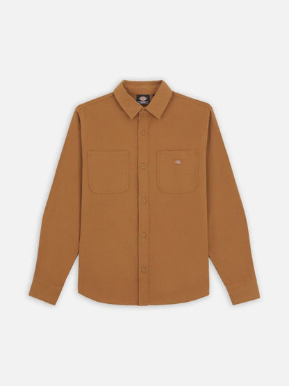 DICKIES DUCK CANVAS L/S SHIRT STONEWASHED BROWN DUCK