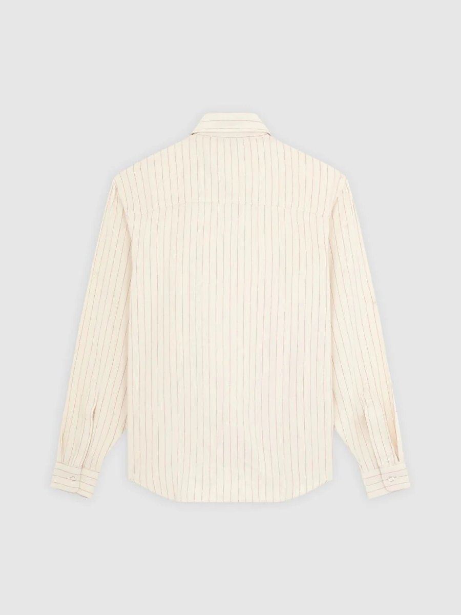 DICKIES SERVICE STRIPE LS SHIRT EGRET