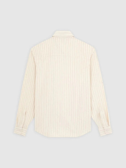 DICKIES SERVICE STRIPE LS SHIRT EGRET