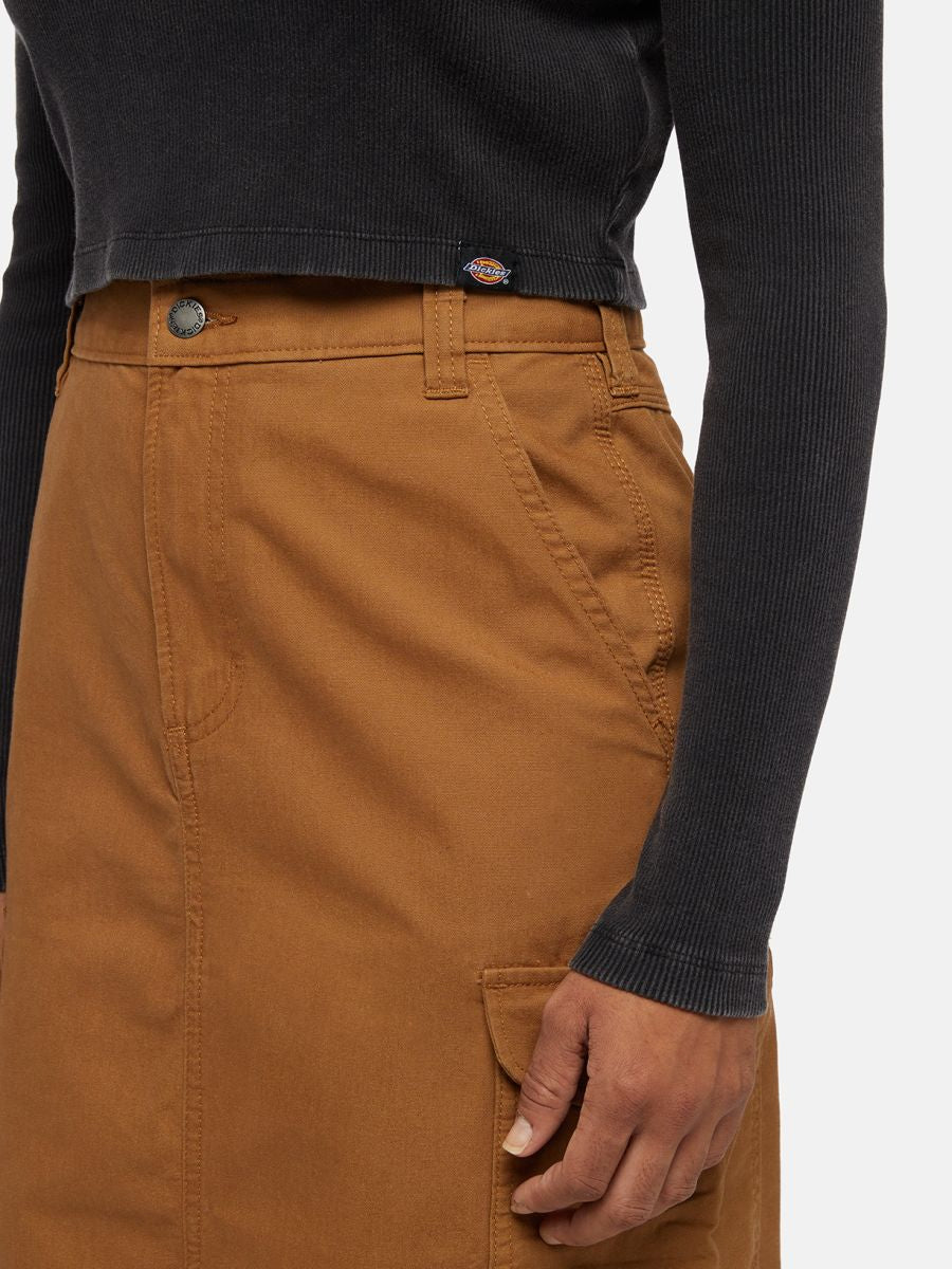 DICKIES DUCK CANVAS SKIRT BROWN