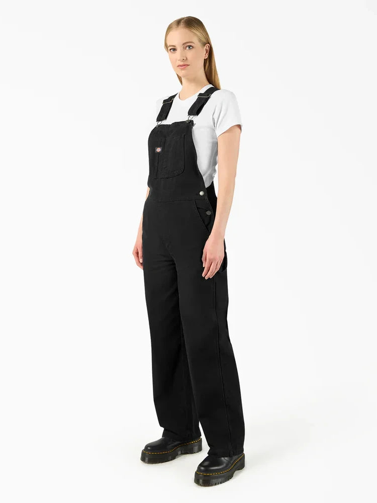 DICKIES CANVAS BIB OVERALLS BLACK 