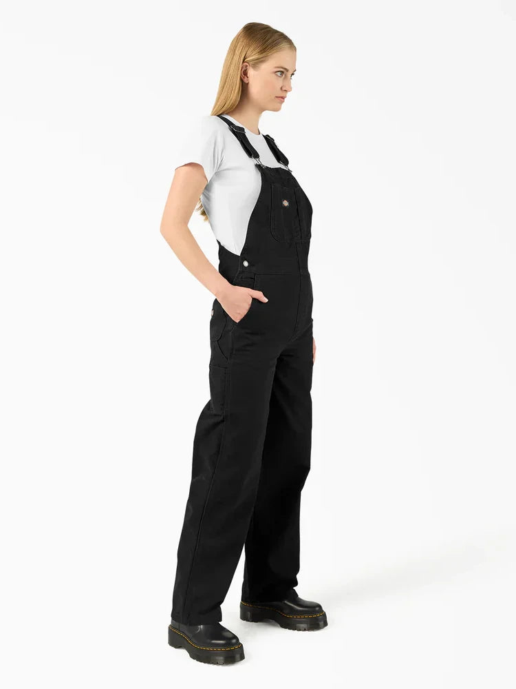 DICKIES CANVAS BIB OVERALLS BLACK 