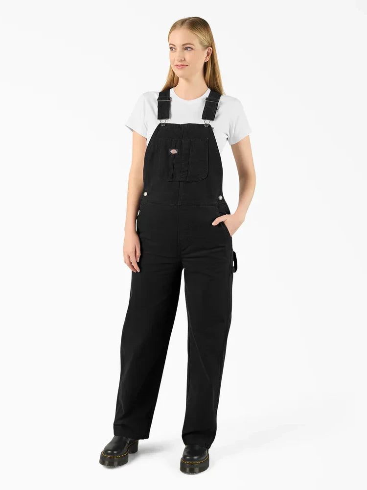 DICKIES CANVAS BIB OVERALLS BLACK 