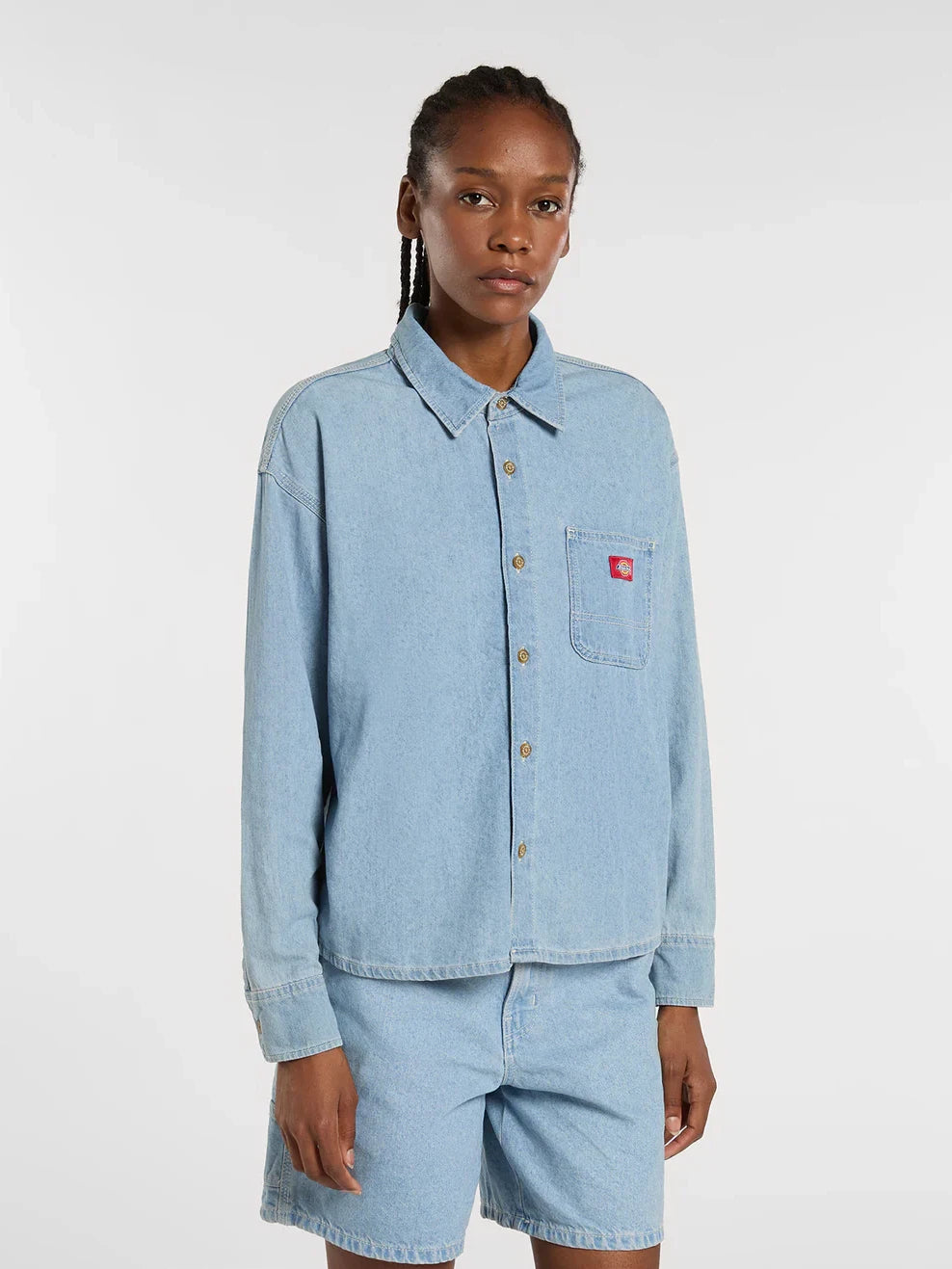 DICKIES LIGHTWEIGHT DENIM SHIRT DENIM VINTAGE WASH 