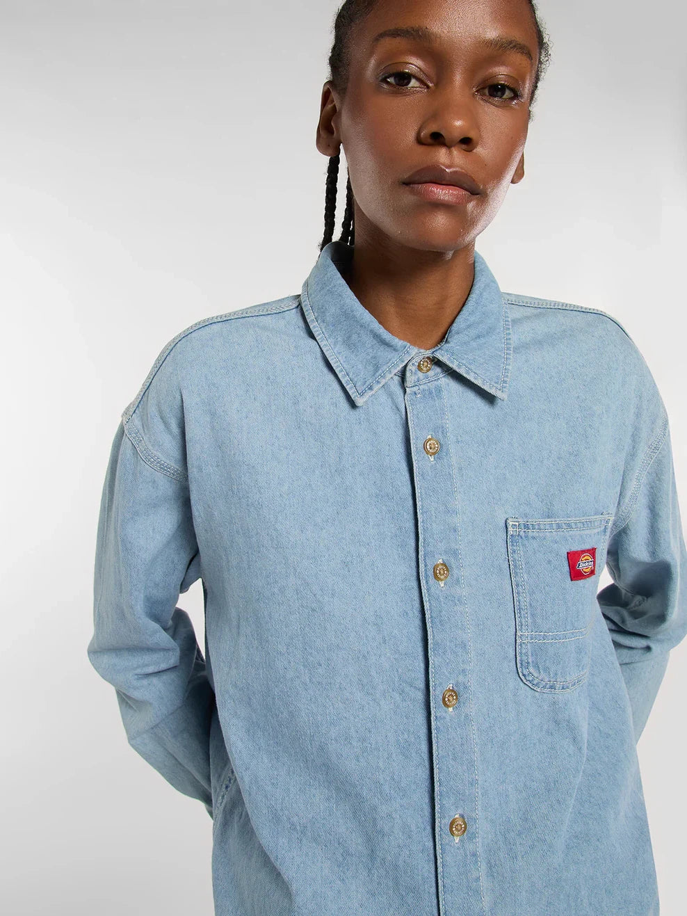 DICKIES LIGHTWEIGHT DENIM SHIRT DENIM VINTAGE WASH 