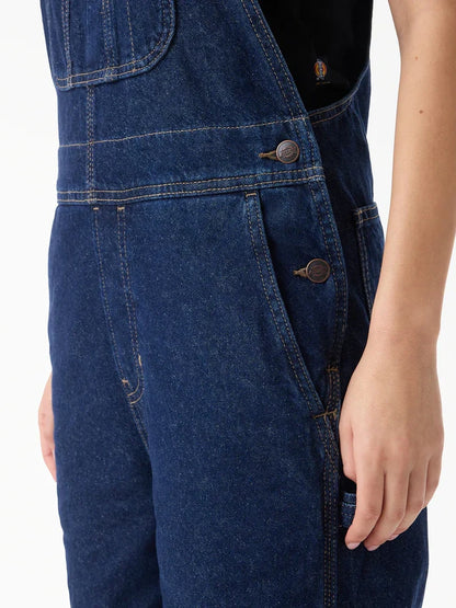 DICKIES LOOSE DENIM BIB DARK INDIGO 