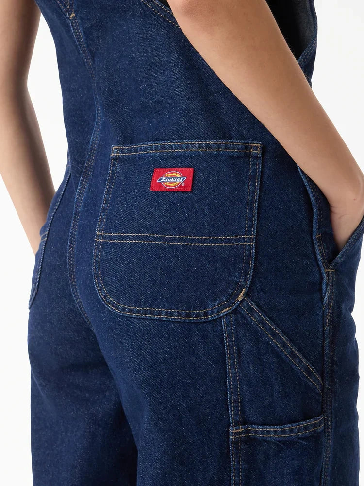 DICKIES LOOSE DENIM BIB DARK INDIGO 