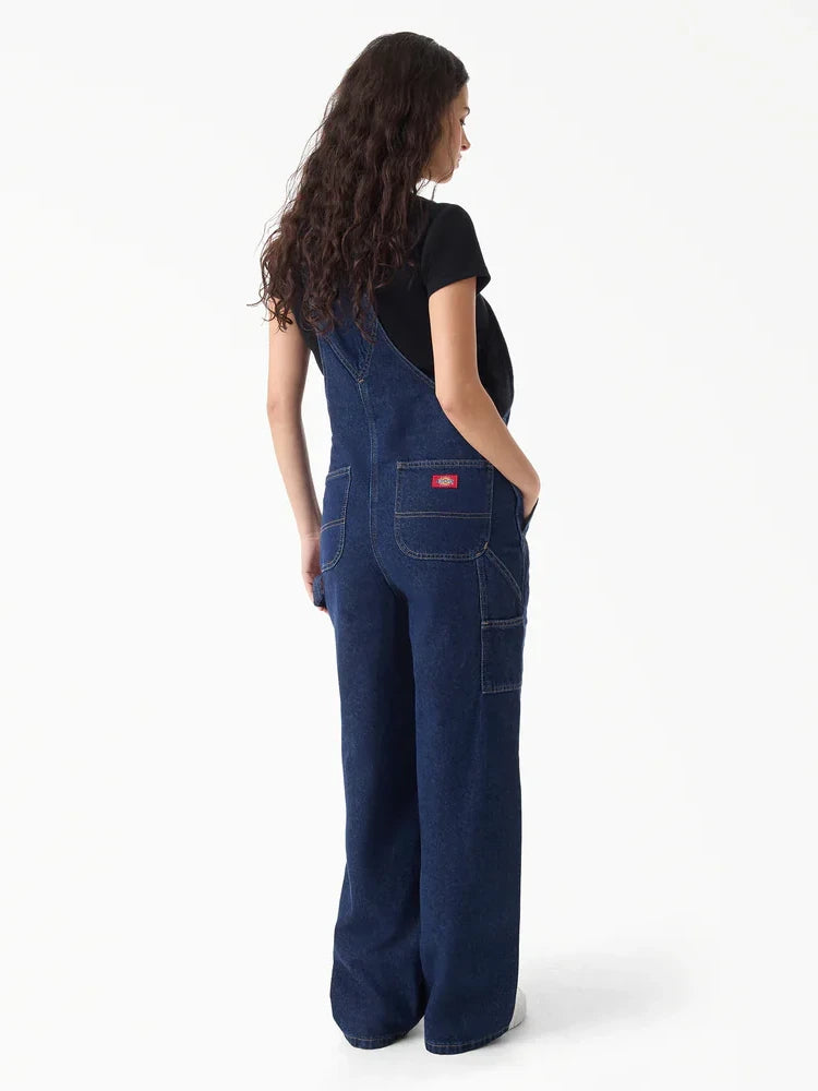 DICKIES LOOSE DENIM BIB DARK INDIGO 